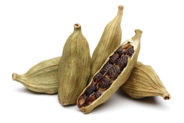 istock Cardamom pods and seeds isolated on white 1149430779