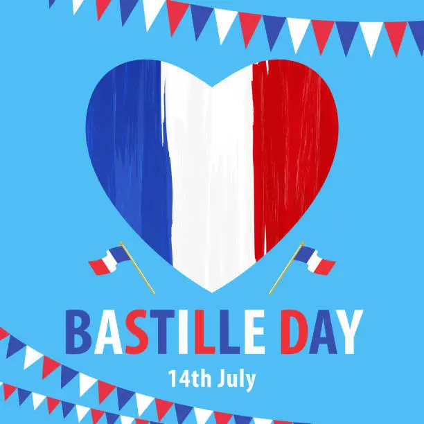 Vector illustration of 14th July Bastille Day