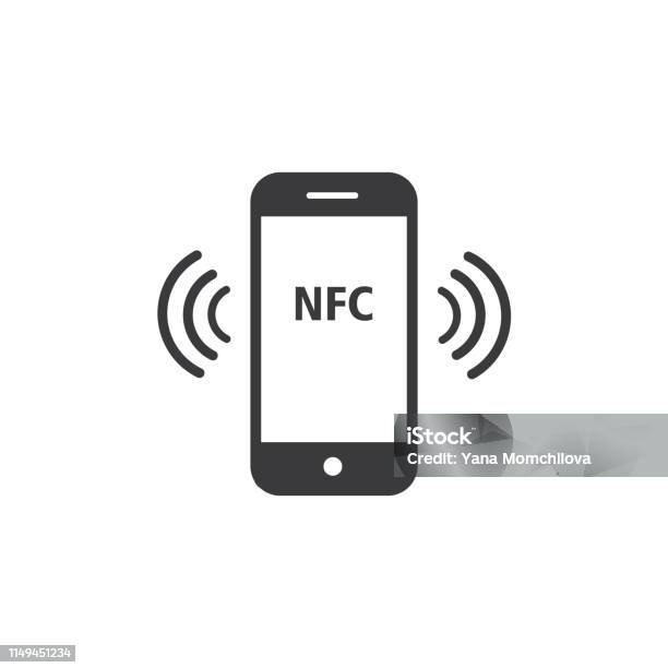 Nfc Payment With Smartphone Icon Vector Stock Illustration - Download Image Now - Agreement, Bank - Financial Building, Banking