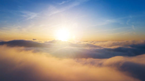 istock Beautiful sunrise cloudy sky from aerial view 1149452197