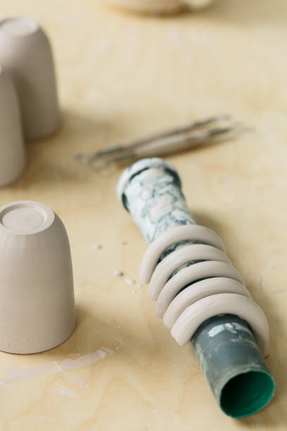 istock Ceramic mug made on a Potter's wheel in the workshop 1149453297