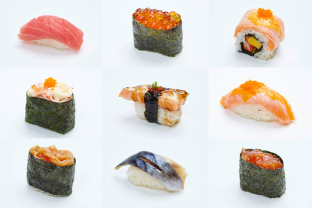 istock Sushi assortment isolated on white background 1149462440