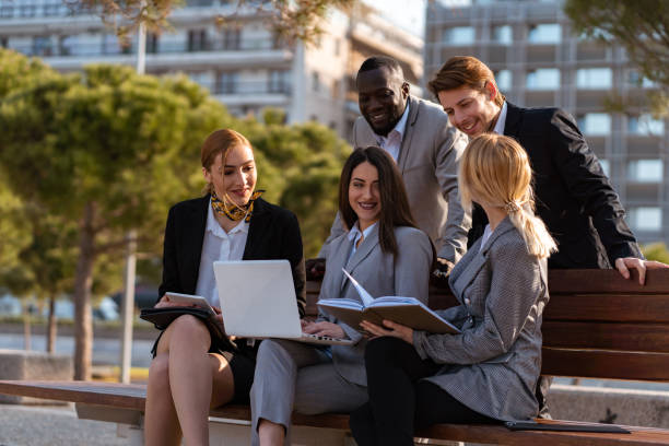 istock Working on project outside of the office 1149462849