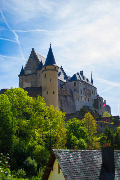 Vianden Castle (Chateau de Vianden, Vianden or Buerg Veianen Castle) in Vianden, Luxembourg Vianden Castle (Chateau de Vianden, Burg Vianden or Buerg Veianen) in Vianden, Luxembourg. vianden stock pictures, royalty-free photos & images