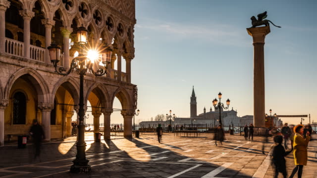 Time Lapse: St. Mark's square in Venice at sunrise