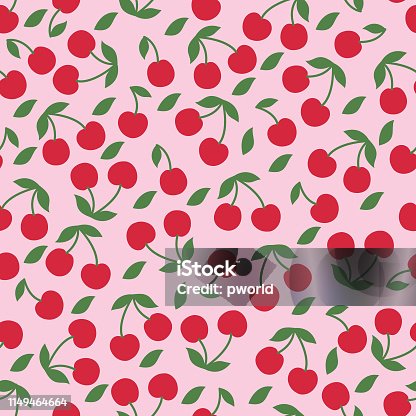 istock Cherry seamless pattern . 1149464664