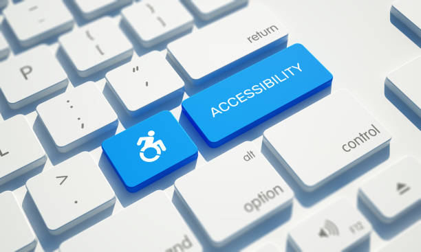 Accessibility Button on Computer Keyboard Accessibility Button on Computer Keyboard accessibility for persons with disabilities stock pictures, royalty-free photos & images
