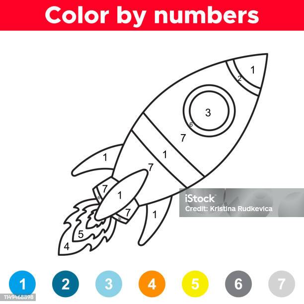 Color By Number For Preschool And School Kids Stock Illustration - Download Image Now - Coloring, Effortless, Number