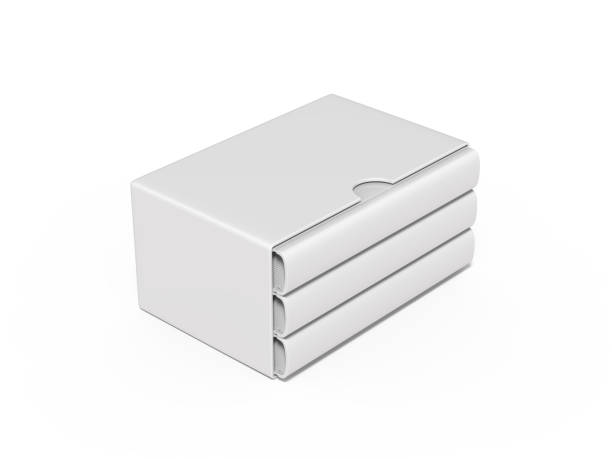 istock Blank boxed book set mock up template on isolated white background, ready for your design presentation, 3d illustration 1149471479