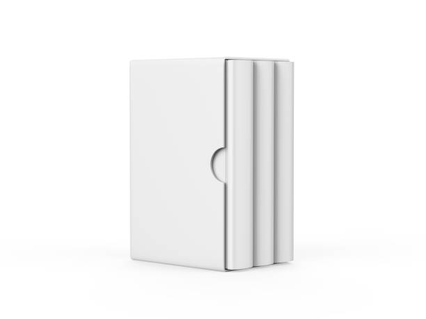 istock Blank boxed book set mock up template on isolated white background, ready for your design presentation, 3d illustration 1149471671
