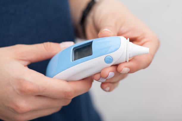 istock Sick women with a thermometer 1149473697