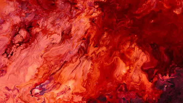 Photo of abstract red paint background acrylic marble mix