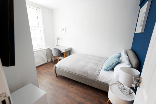 istock Modern bedroom, seen from doorway 1149478713