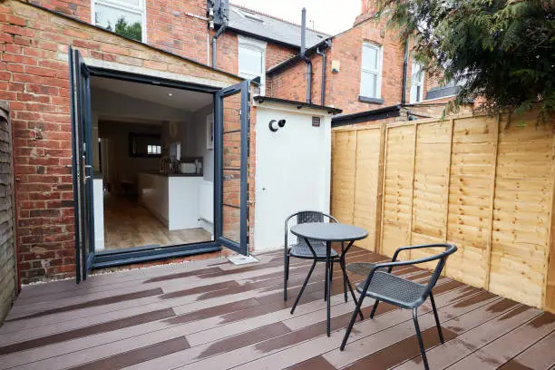 Photo of Patio area at the back of a newly refurbished terraced house