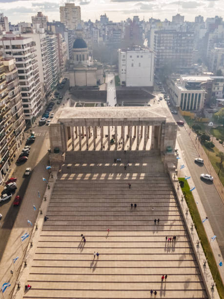 Views from the monument to the flag in the city of Rosario in Argentina stock photo
