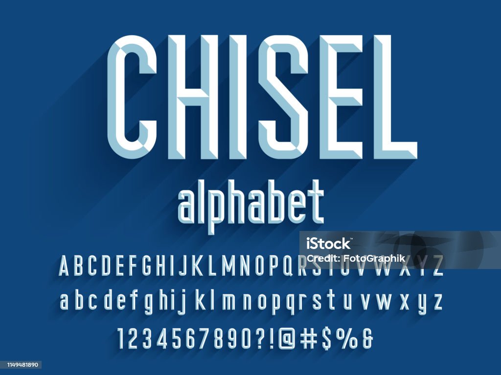 Chisel Fonts Truetype Chisel Font Stock Illustration - Download Image Now - Chisel, Text ...