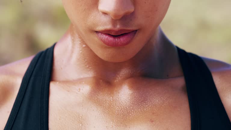 4k video footage of fit young woman working out outdoors