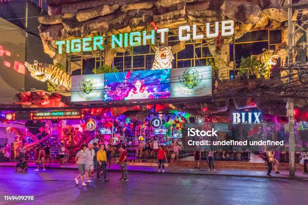 Nightlife On Bangla Road In Patong Thailnd Stock Photo - Download Image Now - Phuket Island, Cabaret, Nightclub