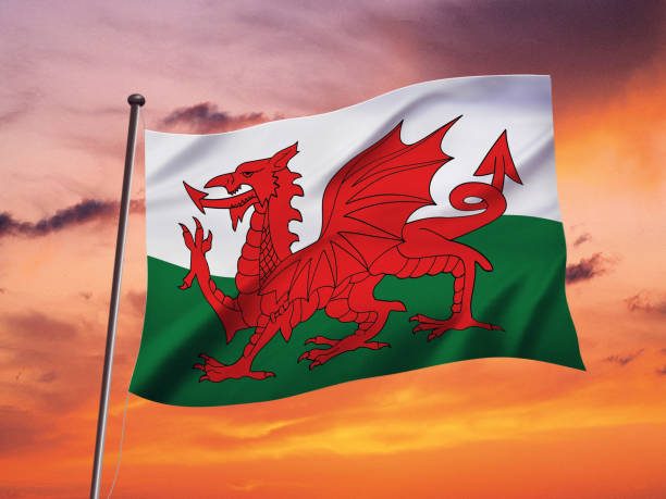 istock wales flag fluttering in the wind 1149501224