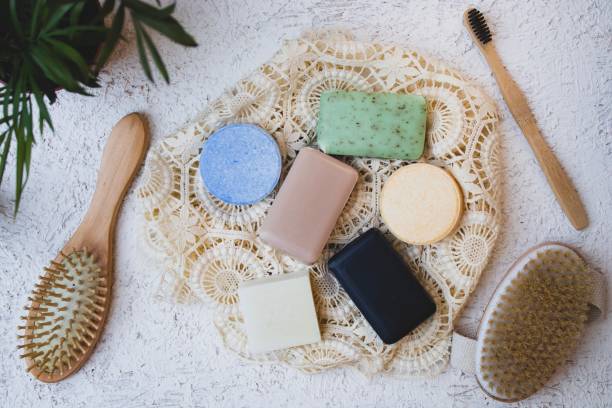 istock Shampoo bar with white background zero waste lifestyle 1149508813