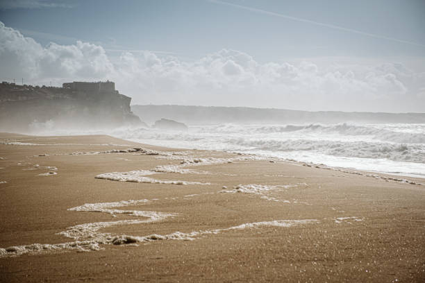 Cliffs and Atlantic ocean, Nazaré, Portugal
