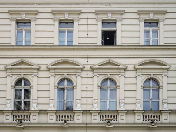 istock Eight windows on the wall in a row 1149514256