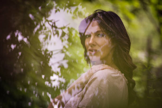 She could bewitch you with her beauty. Beauty woman in nature.