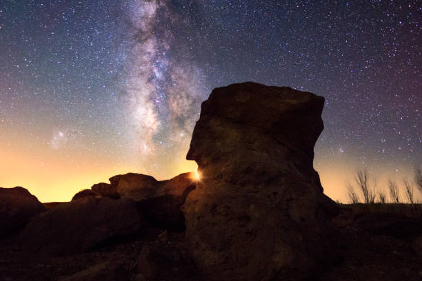 istock Big stone and milky way galaxy 1149515432