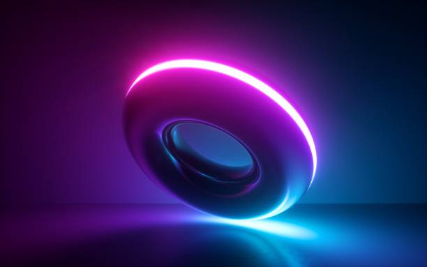 istock 3d render, abstract background with glowing neon torus shape, rings, cosmic donut, laser show, esoteric energy, ultraviolet spectrum 1149518761