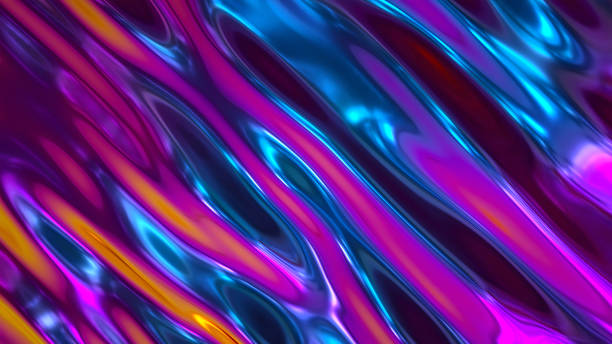 istock 3d render, abstract background, iridescent holographic foil, metallic texture, ultraviolet wavy wallpaper, fluid ripples, liquid metal surface, esoteric aura spectrum, bright hue colors 1149518807