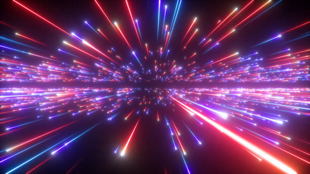 istock 3d render, red blue fireworks, abstract cosmic background, big bang, galaxy, falling stars, celestial, beauty of universe, speed of light, neon glow, cosmos, ultraviolet infrared light, outer space 1149518913