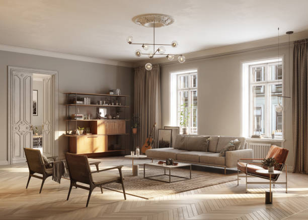 salon meublé complet - luxury apartment photos et images de collection