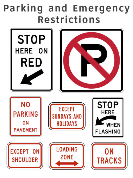istock Regulatory traffic sign. Parking and Emergency Restrictions 1149522181