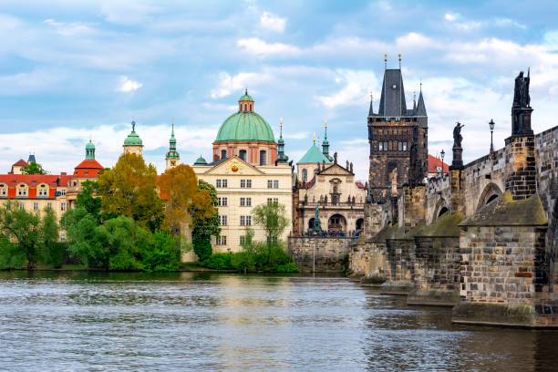 istock Prague medieval architecture and Charles bridge over Vltava river, Czech Republic 1149524783