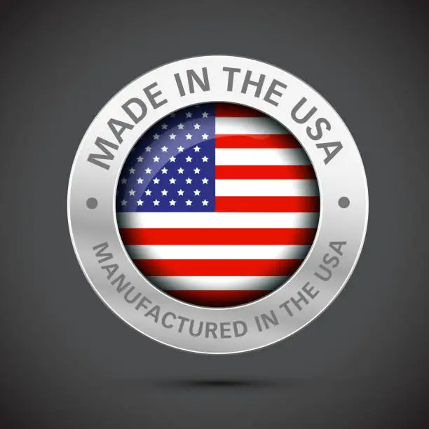 Vector illustration of made in america flag icon