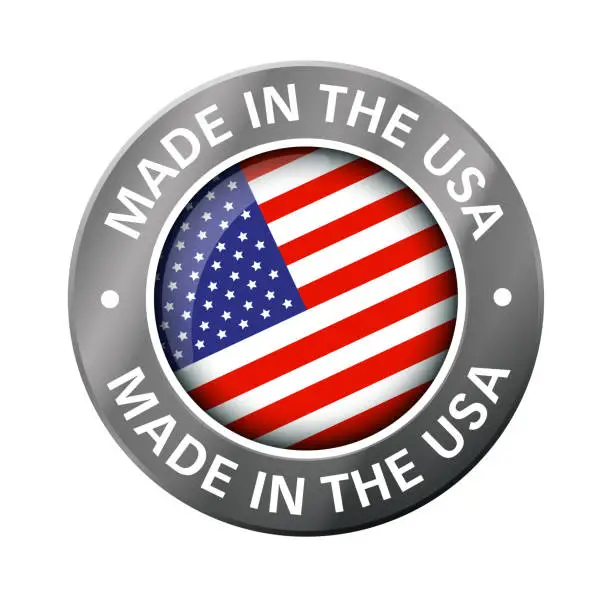 Vector illustration of made in america flag icon