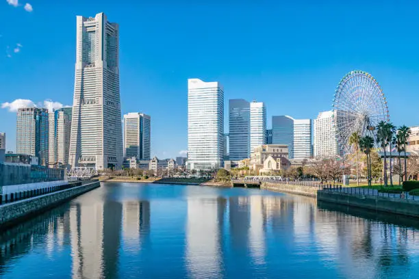 Cityscape of Yokohama in Yokohama City, Kanagawa Prefecture, Japan. Yokohama is an area facing Yokohama Port.