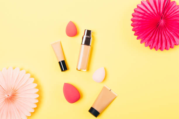 istock Festive flat lay arrangement makeup products 1149536127