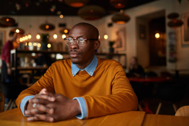 istock Pensive African Man in cafe 1149545182