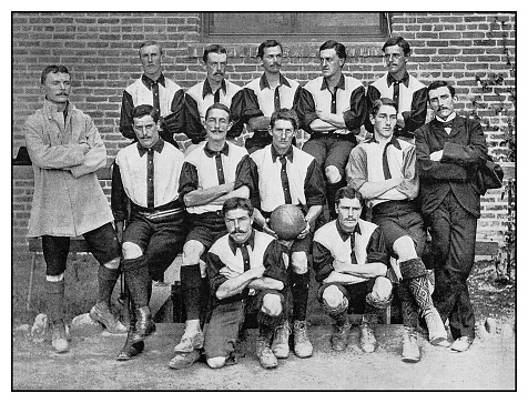 Antique photo: Football soccer team, British Club, Bakersfield, California