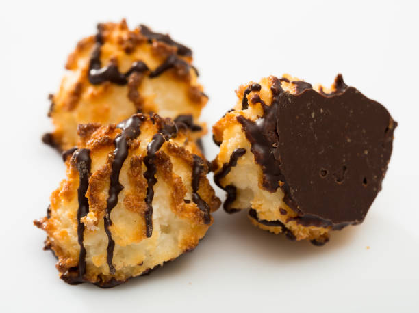 istock Coconut cookies with chocolate glaze 1149557224