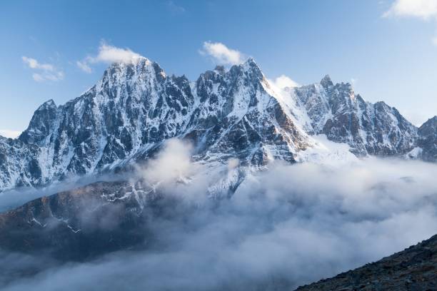 View of Lobuche Peak from Kala Patthar, Solu Khumbu, Nepal stock photo