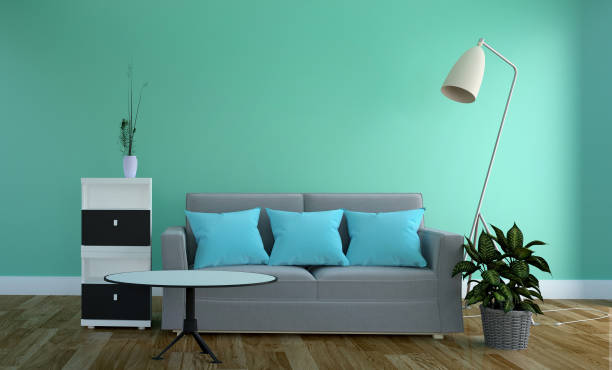 istock modern design with sofa sideboard on wood floor interior. 3d rendering 1149560528