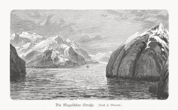 istock Strait of Magellan, wood engraving, published in 1897 1149563532