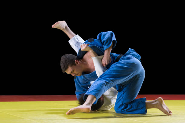 istock Judo players competing during match 1149564061
