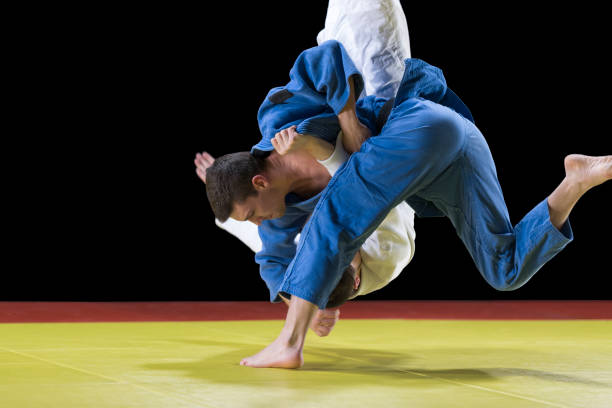 istock Judo players competing during match 1149564062