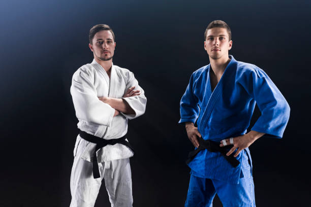 Judo players standing