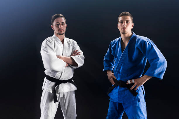 posição dos jogadores do judo - black belt fotos - fotografias e filmes do acervo