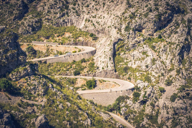 istock Serpentines and curves in Tramuntana, Mallorca, Spain. Fast drive, drift. 1149565718