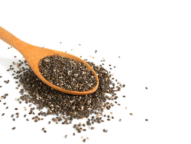 istock Chia seeds in wooden spoon 1149565812